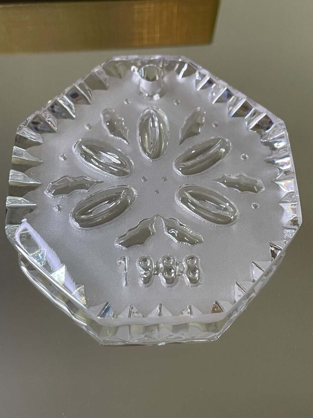 Waterford Crystal 1988 Five Golden Rings Christmas Ornament
